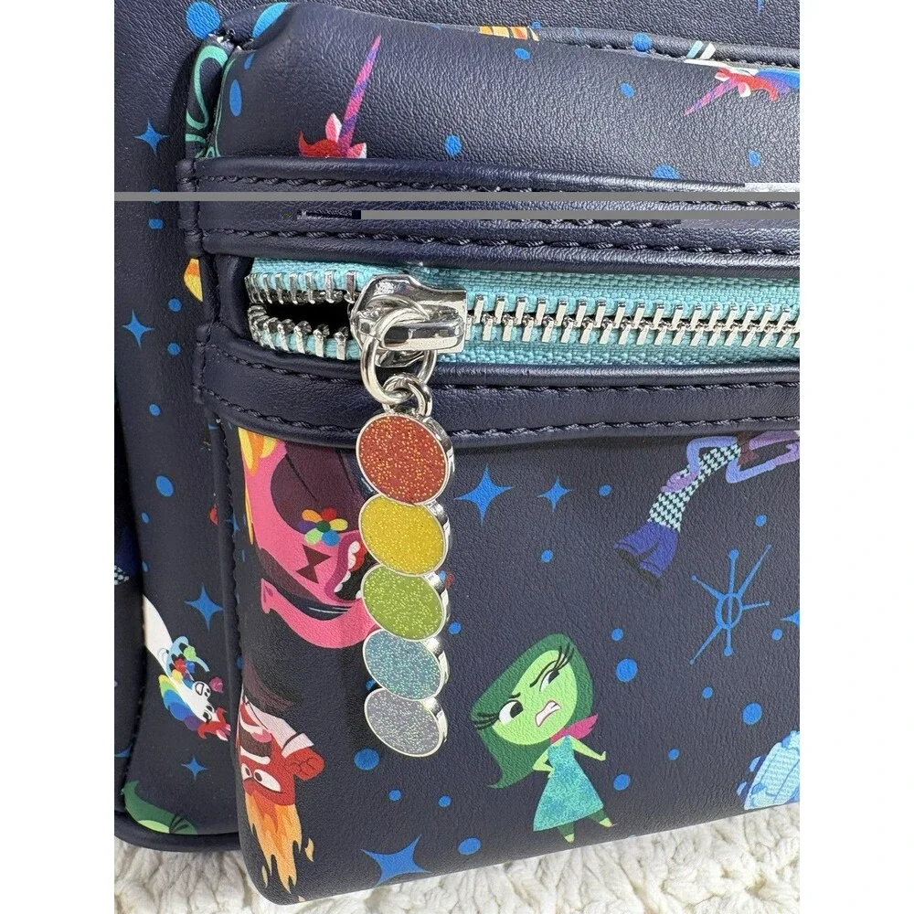 Disney Parks Exclusive Loungefly Inside Out Black w/Blue Mini Backpack EUC